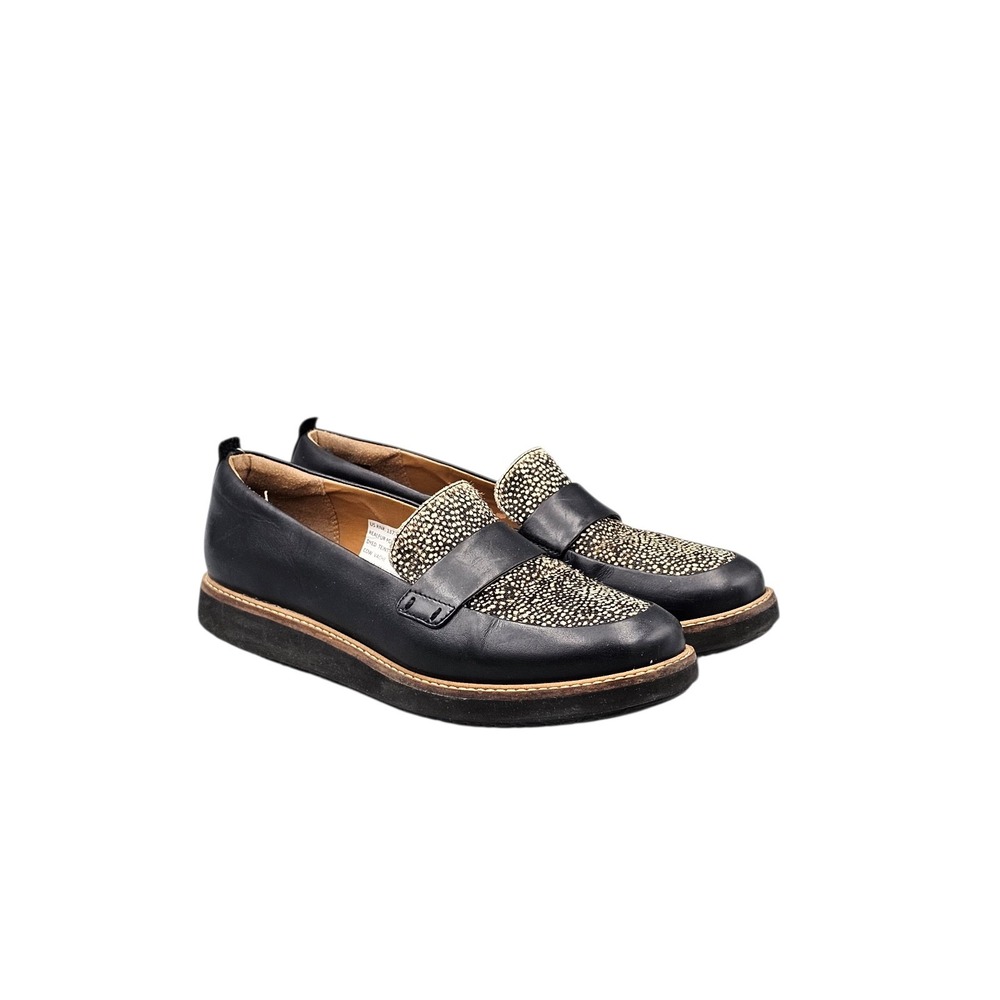 Clarks Artisan Women's Size 9 M US Glick Avalee Black Leather Pony Hair Loafers